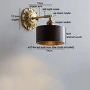 Helnys Industrial LED Wall Sconce Lights Plug In Black Walnut Wood Kitchen Living Room Lamp