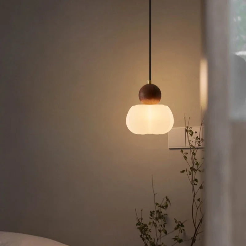 Nordic LED Pendant Lamp White Wood Chandelier Helnys Brand
