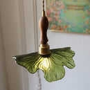 Helnys Green Glass LED Pendant Light with Copper Socket, Modern Nordic Design