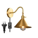 Helnys Copper LED Wall Lights with Pull Chain Switch for Indoor Home Lighting