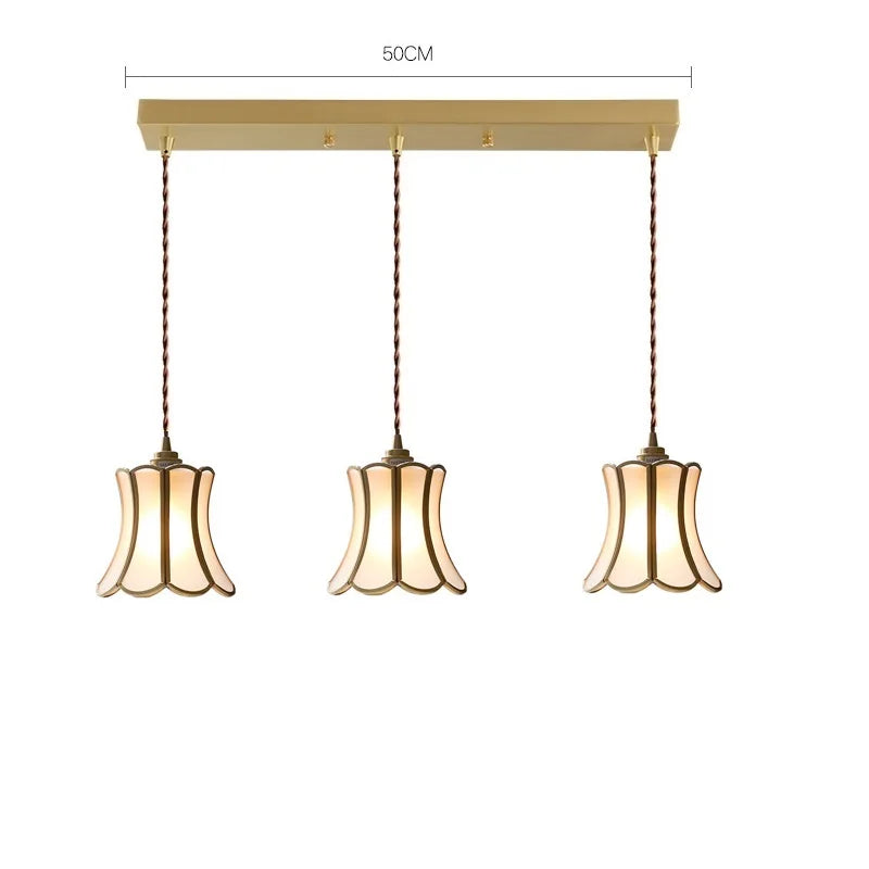 Helnys Nordic Copper LED Pendant Light with Knob Switch - Modern Hanging Lamp