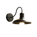 Black Rustic Gooseneck Wall Sconce for Patio & Garage by Helnys
