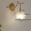 Helnys Flower Design LED Wall Light Glass Antique Gold Modern Bedside Lamp
