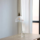 Helnys Clear Glass LED Pendant Light Modern Bedroom Chandelier