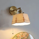 Helnys LED Ceramic Brass Wall Light Fixture Pull Chain Switch Bedside Lamp