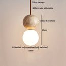 Helnys Wood Stone LED Pendant Light - Vintage Loft Hanging Lamp Fixture