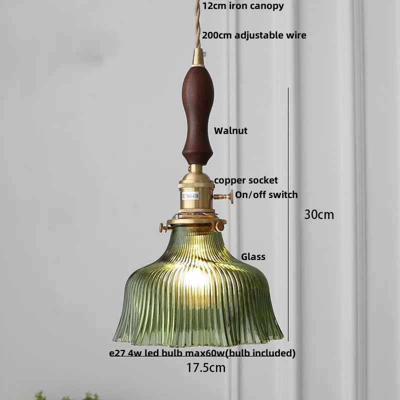 Helnys Adjustable LED Pendant Lights Ash Wood White Ceramic Nordic Hanging Lamp