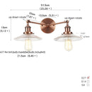 Helnys Industrial Vintage Bronze LED Wall Lamp, 2 Heads Clear Glass Stair Light