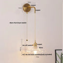 Helnys Adjustable LED Wall Lights Glass Bedside Lamp Modern Stair Light Fixtures