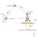 Helnys Vintage White LED Wall Sconce with Pull Chain Switch