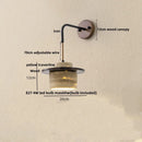 Helnys LED Pull Chain Wall Sconce Yellow Travertine Stone Wood Nordic Bedside Lamp