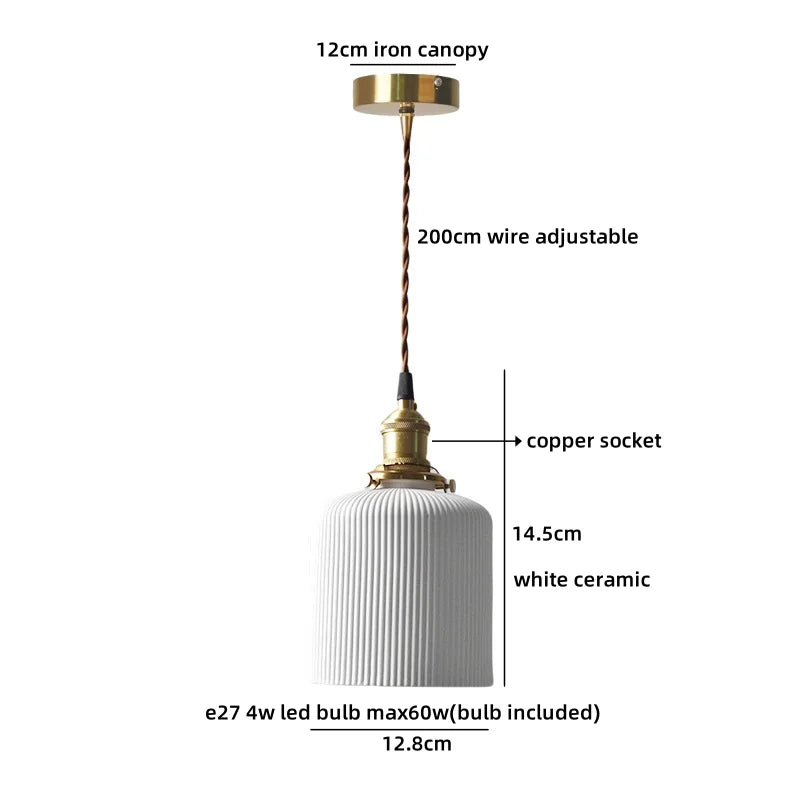 Helnys Ceramic LED Pendant Light for Modern Indoor Decor