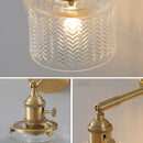 Helnys Green Glass LED Wall Light with Pull Chain Switch - Nordic Modern Design