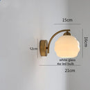 Helnys Nordic Milky Glass Ball LED Wall Sconce - Modern Iron Bedroom Living Room Mirror Light