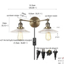 Helnys Industrial Vintage Bronze LED Wall Lamp, 2 Heads Clear Glass Stair Light