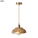 Helnys Amber Flower Glass Pendant Lights with Knob Switch, Adjustable Wire - 200cm