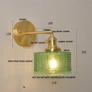 Helnys Nordic LED Wall Light Glass Up Down Rotate Copper Bedside Lamp