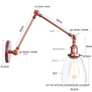 Helnys Adjustable Glass Wall Sconce Pull Chain Switch Industrial Rustic LED Fixture