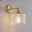 Helnys Green Glass Nordic Wall Sconce with LED Lighting