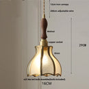 Helnys Tiffany Style Glass LED Pendant Lamp with Copper Socket & Colorful Design