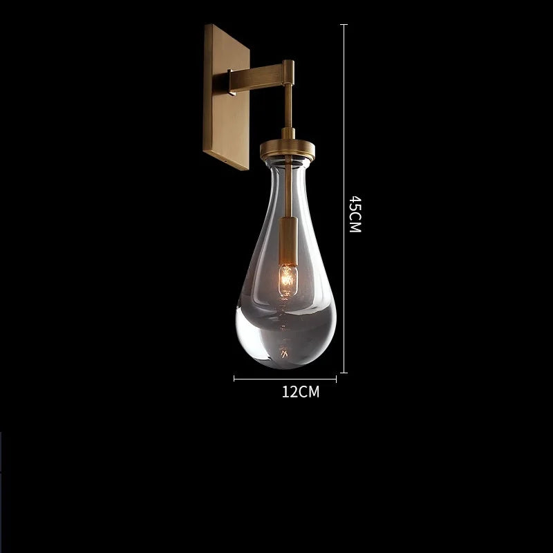 Helnys Crystal LED Wall Lights - Nordic Copper Modern Indoor Decor Wandlamp