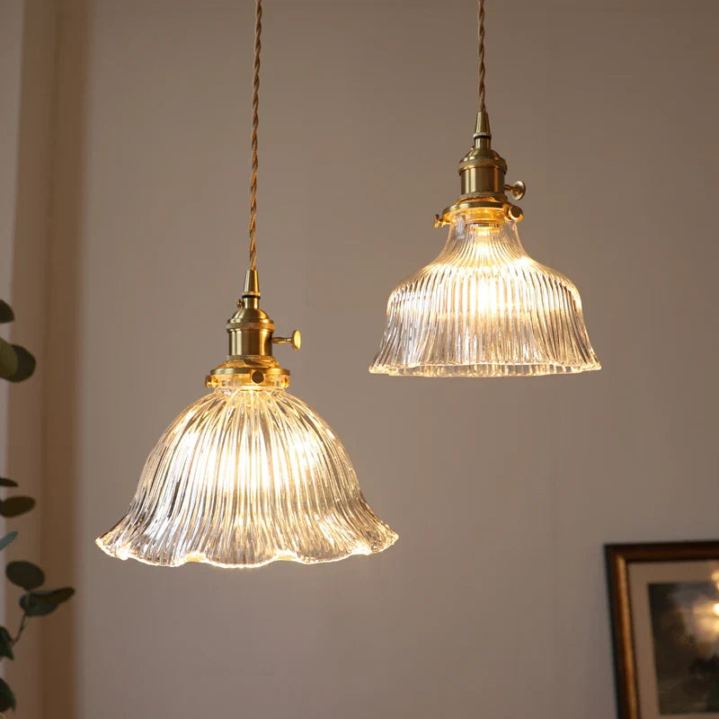 Helnys Nordic Glass LED Pendant Lamp with Copper Socket for Home Decor