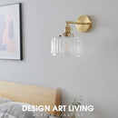 Helnys Nordic LED Wall Light | Modern Copper Bedside Lamp with Clear Glass Rotation