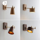 Helnys LED Wall Sconce Lamp Walnut Ash Wood with Pull Chain Switch
