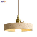 Helnys Yellow Stone Copper Socket LED Pendant Lights for Living Room Study Café