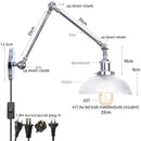 Helnys Retro Loft LED Wall Lights Pull Chain Switch Chrome Clear Glass Vintage Fixture