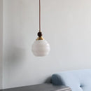 Helnys Wood White Glass LED Pendant Lights - Adjustable, Modern Indoor Decor