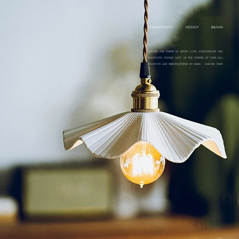 Helnys Nordic LED Pendant Lights Living Room Coffee Flower Hanging Lamp