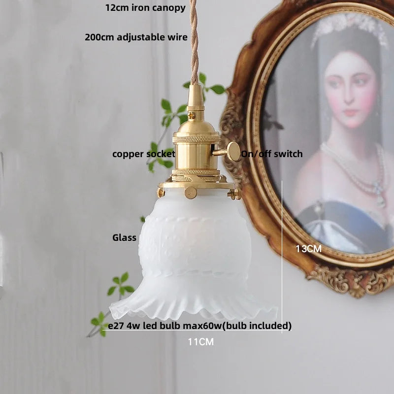 Helnys Clear Glass Copper LED Pendant Lamp for Modern Nordic Home Decor
