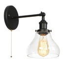 Helnys Industrial Iron LED Wall Lights with Pull Chain Switch