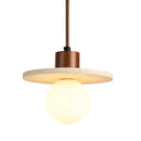 Helnys Yellow Travertine LED Pendant Lights Fixture Glass Stone Wood Nordic Hanging Lamp
