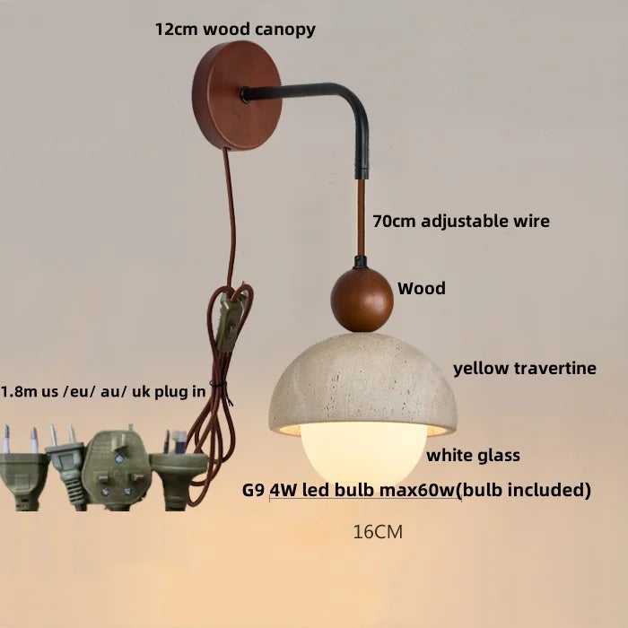 Helnys White Glass LED Wall Lights Kitchen Restaurant Pull Chain Switch Sconce