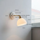 Helnys White Glass LED Wall Lights with Copper Arm Socket for Bedroom & Living Room