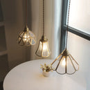 Helnys Glass LED Pendant Lights: Modern Copper Hanging Lamp for Bedroom, Dining, Restaurant