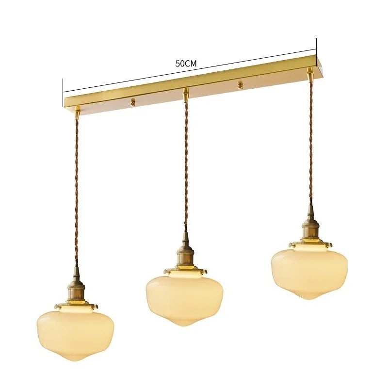 Helnys White Glass LED Pendant Lamp for Bathroom Bedroom Living Room