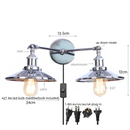 Helnys Dual LED Wall Light: Industrial Vintage Plug-In Lamp, Adjustable Loft Lighting