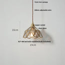 Helnys Glass Pendant Light Fixture Copper Socket LED Dining Room Restaurant Lamp