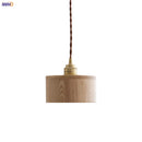 Helnys Nordic Modern Ash Walnut Wood Copper LED Pendant Lights for Home Indoor Decor