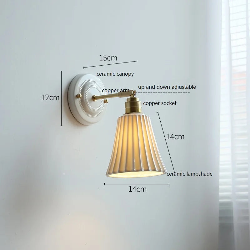 Helnys Butterfly Ceramic LED Wall Lamp Nordic Modern Indoor Lighting Home Stair Light