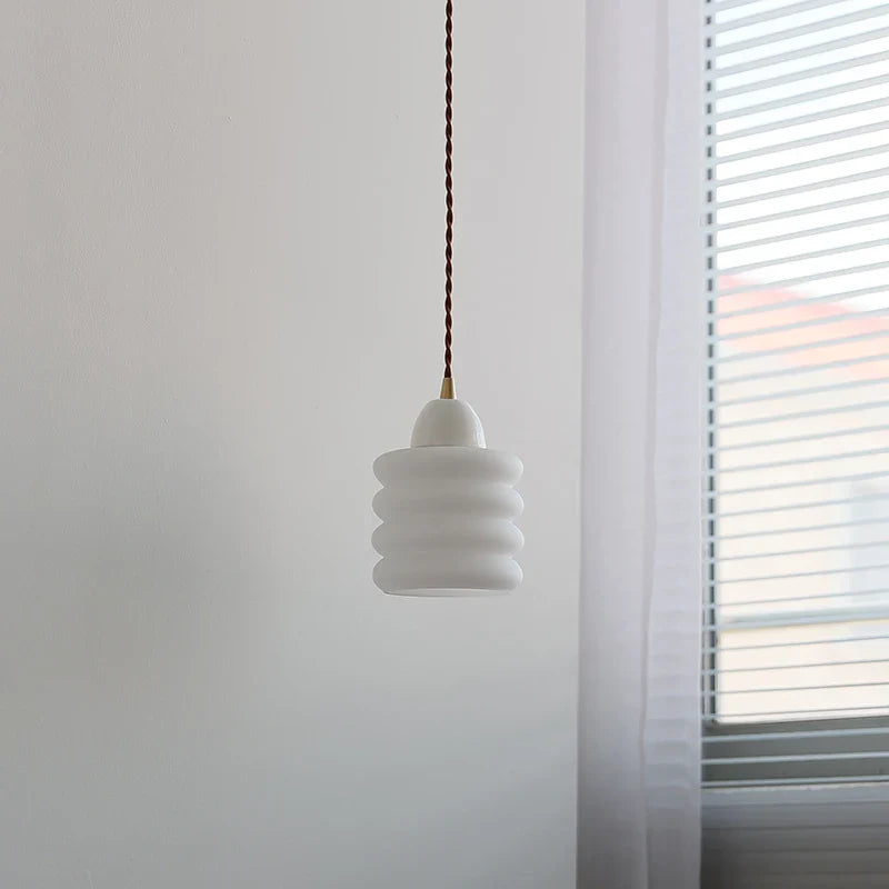 Helnys White Glass LED Pendant Lamp: Nordic Modern Hanging Lights for Home Decor