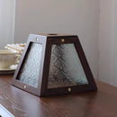 Helnys Retro Pendant Light with Walnut Wood LED Hanging Lamp and Adjustable Glass Wire