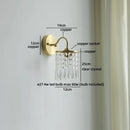 Helnys Crystal Copper LED Wall Light Fixture for Indoor Kitchen Décor