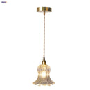 Helnys Brass LED Pendant Light Fixture Clear Glass Nordic Modern Hanging Lamp