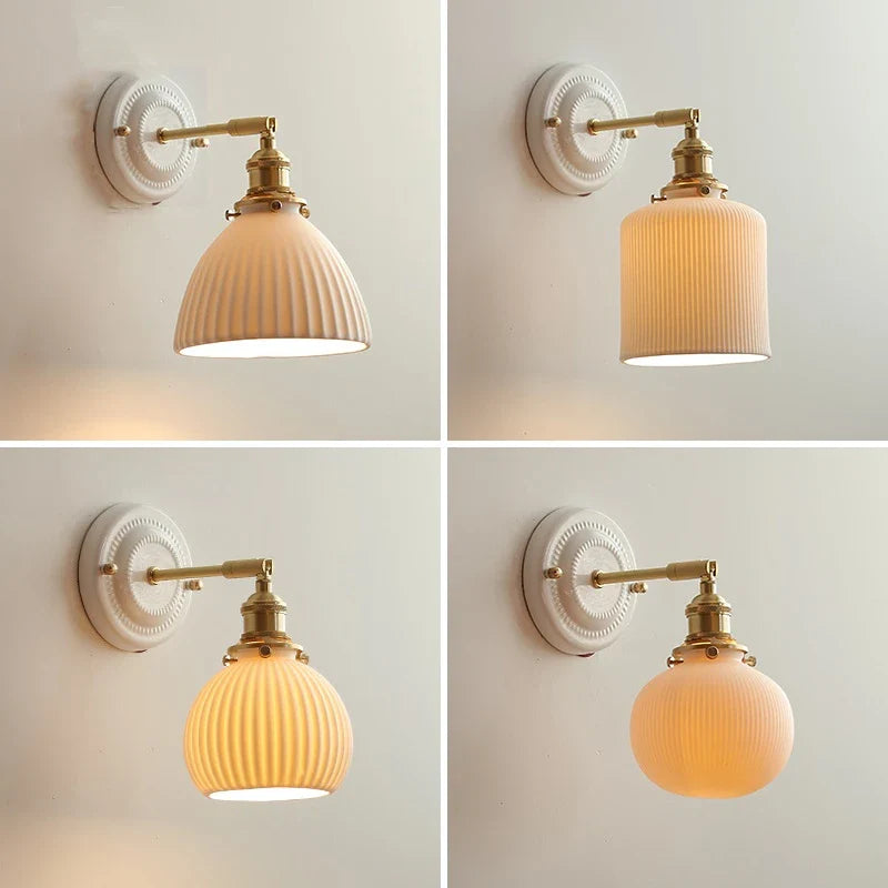 Helnys Copper Arm LED Wall Sconce for Bedroom Bathroom Mirror