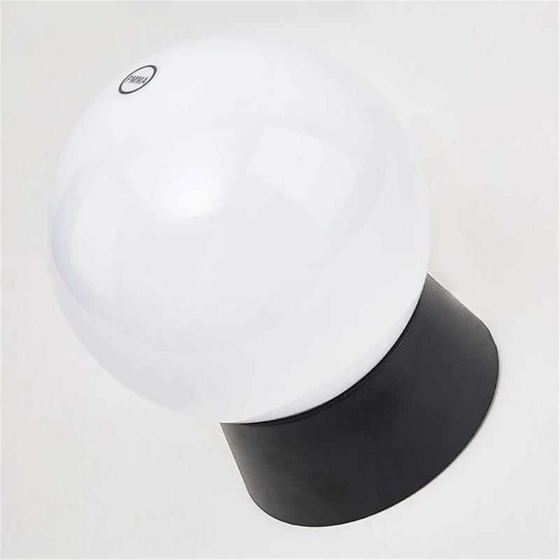 Helnys Outdoor Post Lamp with Black Globe Shade for Yard and Porch Lighting