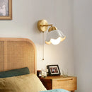 Helnys Copper LED Wall Light Fixture with Pull Chain Switch